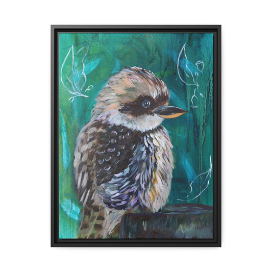 Baby Kooka Canvas print with Black Frame